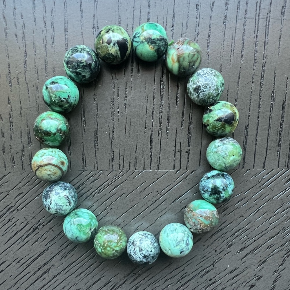 Variscite bracelet 12mm SIZE 6.75’